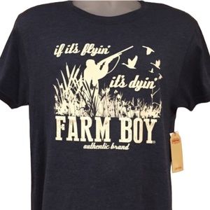Men's Farm Boy Navy “if it’s flyin it's dyin” Duck Hunting Short Sleeve Tee XXL